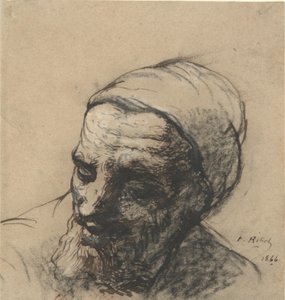 Egy idős férfi feje szakállal és sapkával alkotó: Auguste Theodule Ribot