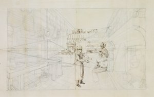 A konyhában (ceruza és toll és tinta papíron) alkotó: Auguste Theodule Ribot