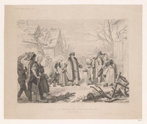 XVI. Lajos meglátogat egy szegény környéket Lajos XVI. disztribúciója des secours aux pauvres (cím a tárgyon) alkotó: Auguste Thomas Marie Blanchard