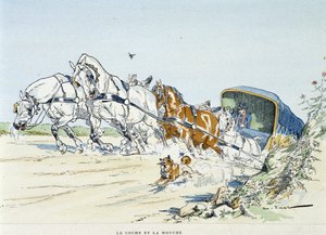 A kocsi és a légy - La Fontaine „” meséiben, ill. Írta: Auguste Vimar (1851-1916), Tours, A, Mame & Son