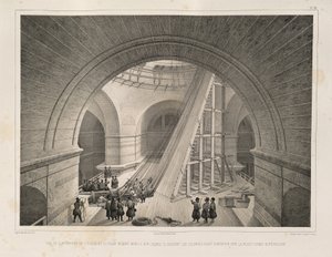 Belső kilátás a katedrálisra és egy rámpa Indulás: A Szent Izsák-székesegyház építése, 1845