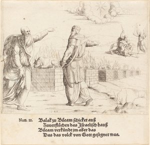 Bálák áldozata és Bálám próféciája alkotó: Augustin Hirschvogel