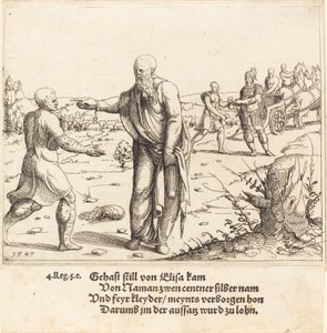 Elizeus megbünteti Géházit Naamán leprájával, 1547.
