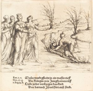 Mózes lelete, 1548. alkotó: Augustin Hirschvogel