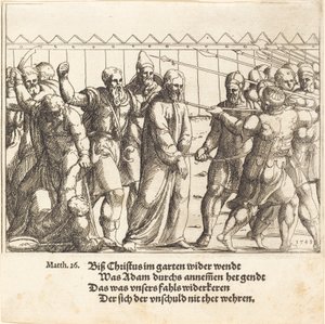 Jézust Kajafáshoz vezetik, 1549. alkotó: Augustin Hirschvogel
