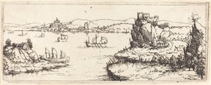 Táj vitorlásokkal, 1546. alkotó: Augustin Hirschvogel