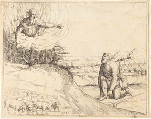 Mózes és az égő bokor alkotó: Augustin Hirschvogel