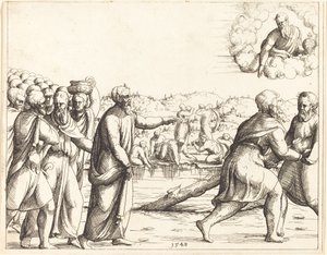 Az Úr megédesíti Mára vizét. alkotó: Augustin Hirschvogel
