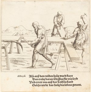 A kereszt előkészítése alkotó: Augustin Hirschvogel