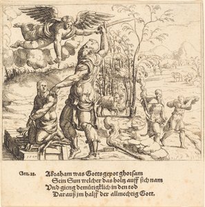 Izsák feláldozása, 1547. alkotó: Augustin Hirschvogel