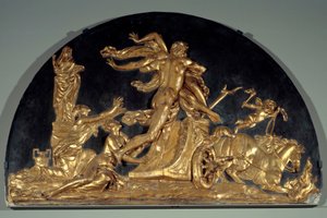 The Fire or Pluto Removing Proserpine Alacsony stukkó dombormű, Augustin Pajou