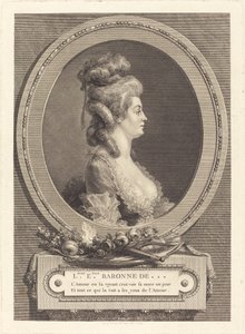 Louise Emilie *** bárónője alkotó: Augustin de Saint Aubin