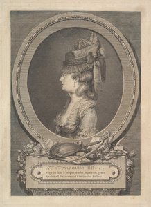 Adrienne-Sophie Marquise de *** portréja, 1779. alkotó: Augustin de Saint Aubin