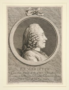 P.J. Mariette portréja alkotó: Augustin de Saint-Aubin