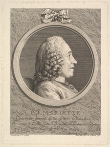 Pierre-Jean Mariette portréja, 1765. alkotó: Augustin de Saint Aubin