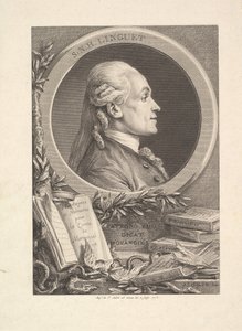 Simon-Nicolas-Henri Linguet portréja, 1773 alkotó: Augustin de Saint Aubin