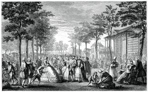 A sétány, Párizs, 1885 alkotó: Augustin de Saint Aubin