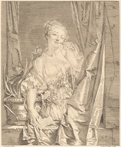 A csók elküldve alkotó: Augustin de Saint Aubin after Jean Baptiste Greuze
