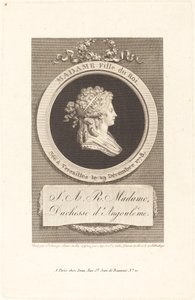 Marie-Thérèse-Charlotte, Angoulême hercegnője alkotó: Augustin de Saint Aubin after Piat Joseph Sauvage