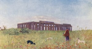 Paestumi bazilika (színes litográfia) alkotó: Augustine Fitzgerald