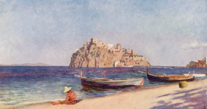 Pescara vára, Ischia (színes litográfia)