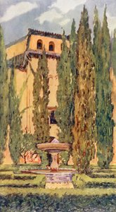 Lindaraxa udvara, Alhambra (színes litográfia)