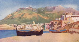 Forio Ischia (színes litográfia)