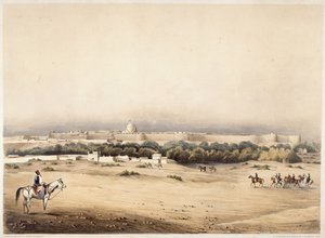 Sir Charles Napier az előtérben, majd kísérete Scinde ló, Hyderabad, 1850 körül (színes litó) alkotó: Augustine Fitzgerald