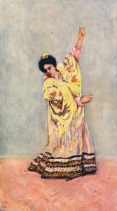 Tangát táncoló spanyol cigány (színes litográfia) alkotó: Augustine Fitzgerald