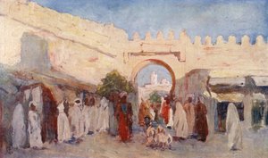 Városkapu, Kairouan (színes litográfia) alkotó: Augustine Fitzgerald