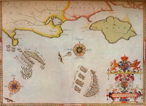 Portland Bill to Portsmouth: Az angol flotta üldözése a spanyol armadára, c1588 alkotó: Augustine Ryther