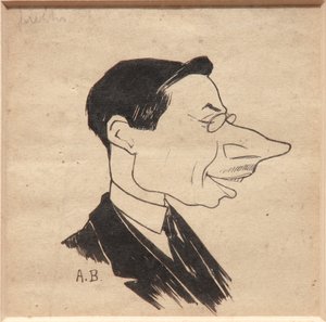 Karikatúra (fekete tinta papíron)