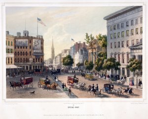 Broad-Way, kocsma. 1850 (színes litó) alkotó: Augustus (after) Kollner