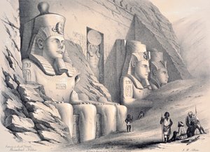 A déli templom külseje, Ebsamboul, Núbia, 1850 körül