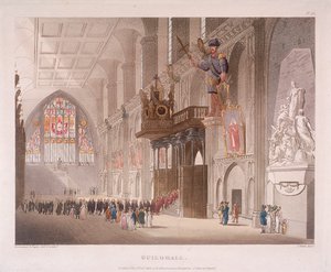 Guildhall, London, 1808 alkotó: Augustus Charles Pugin, Thomas Rowlandson