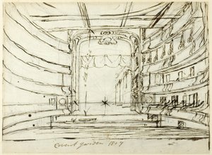 Tanulmány a Covent Garden Színház számára, a Microcosm of Londontól alkotó: Augustus Charles Pugin