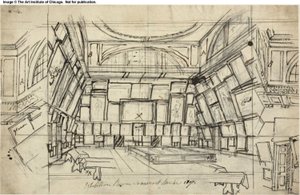 Tanulmány a Somerset House Kiállítóteremhez, a Microcosm of Londontól alkotó: Augustus Charles Pugin