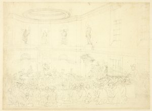 Tanulmány az India House-hoz, az Eladóteremhez, a londoni mikrokozmoszból alkotó: Augustus Charles Pugin