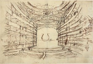 Tanulmány az Operaház számára, a Microcosm of Londontól alkotó: Augustus Charles Pugin