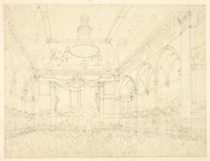 Tanulmány a Pantheon Masquerade számára, a londoni Microcosmtól alkotó: Augustus Charles Pugin