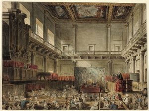 Tanulmány a Royal Chapel, Whitehall számára, a londoni mikrokozmoszban alkotó: Augustus Charles Pugin