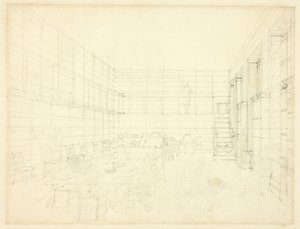 Tanulmány a Royal Institution, Albemarle Street, Microcosm of London alkotó: Augustus Charles Pugin