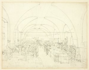 Tanulmány a Stamp Office számára, a Microcosm of Londontól alkotó: Augustus Charles Pugin