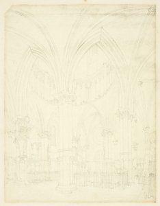 Tanulmány a Temple Church számára, a londoni Microcosmtól alkotó: Augustus Charles Pugin