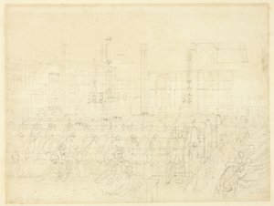 Tanulmány a The Post Office számára, a londoni Microcosmtól alkotó: Augustus Charles Pugin