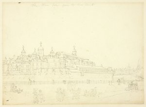 Tanulmány a toronyhoz, a New Mintből, a londoni Microcosmból alkotó: Augustus Charles Pugin