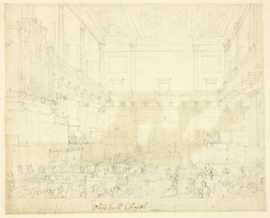 Tanulmány a Whitehall Chapel számára, a londoni Microcosmtól alkotó: Augustus Charles Pugin