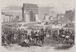 A német csapatok bevonulnak Párizsba a francia-porosz háború befejezése után alkotó: Augustus J. Beck