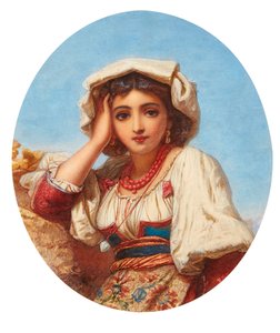 Egy olasz lány feje (akvarell)
