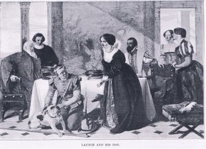 Launce és kutyája, a The Magazine of Art 1893-ból, Cassell and Company alkotó: Augustus Leopold Egg